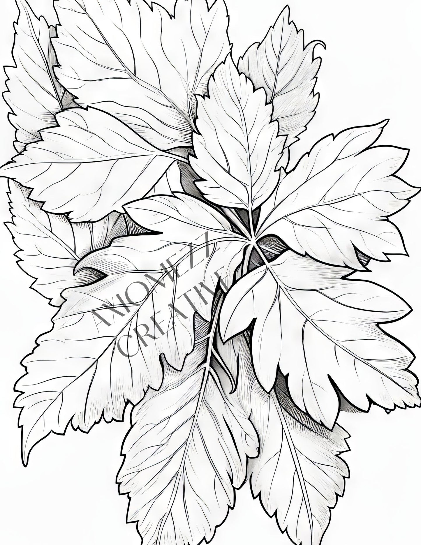 27 Autumn Mix-n-Match Coloring Pages Greyscale