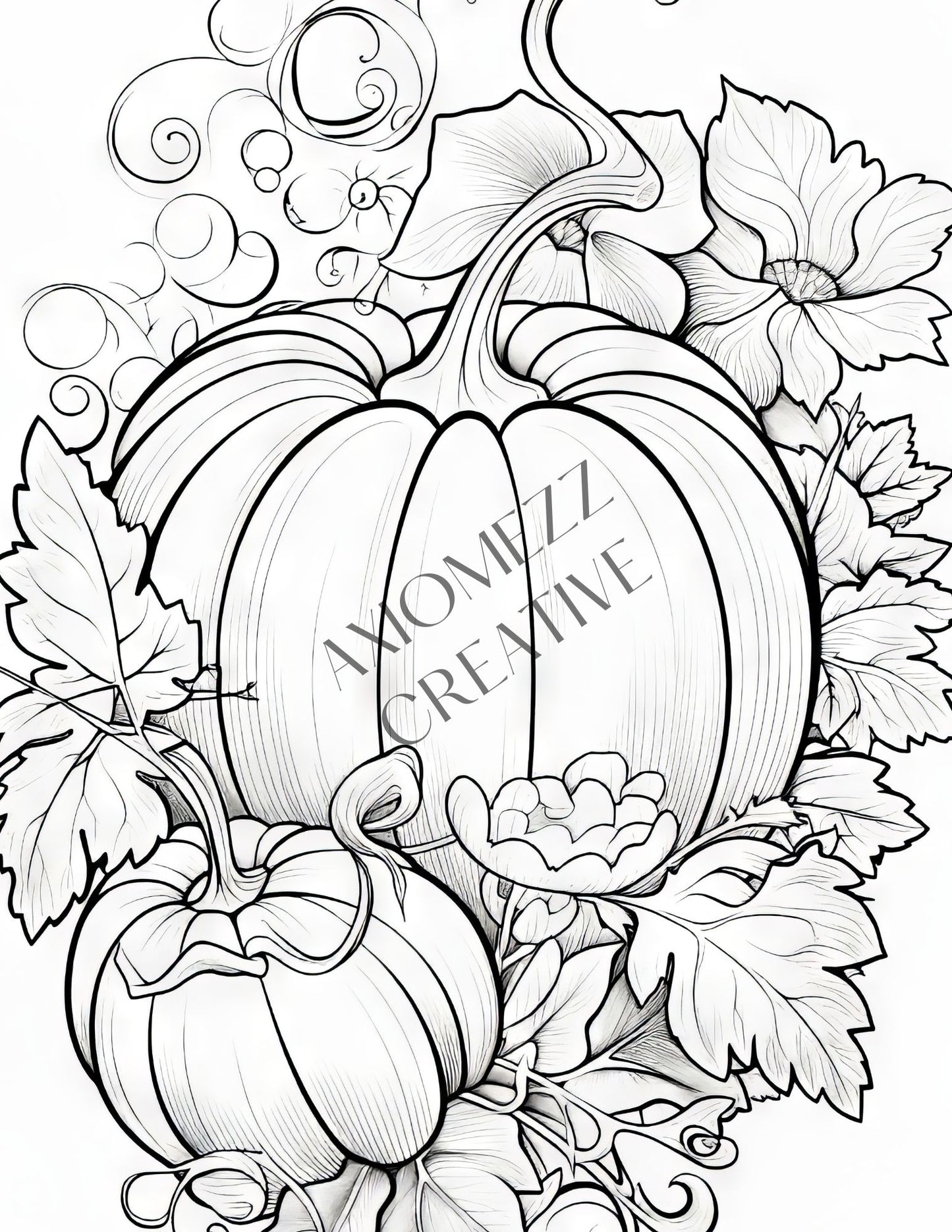 27 Autumn Mix-n-Match Coloring Pages Greyscale