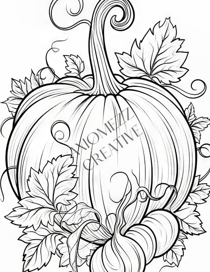 27 Autumn Mix-n-Match Coloring Pages Greyscale